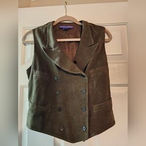 Ralph Lauren Purple Label Suede Look Vest (Cashmere And Cotton)